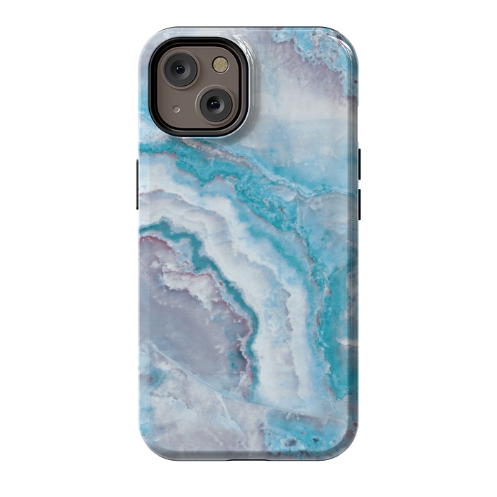 iPhone 14 StrongFit Teal Veined Agate by  Utart