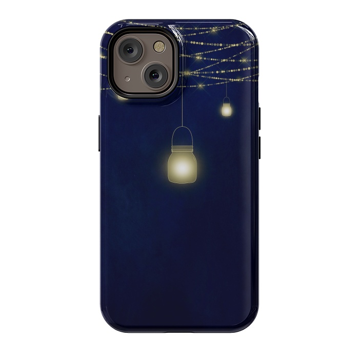 iPhone 14 StrongFit Sparkling Light Jars at night by  Utart