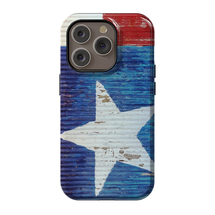 iPhone 14 Pro StrongFit Texas Flag On Distressed Metal by Andrea Haase