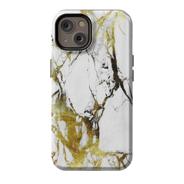 iPhone 14 StrongFit Gold-White Marble Impress by ''CVogiatzi.
