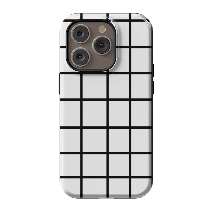iPhone 14 Pro StrongFit Grid White & Black by ''CVogiatzi.