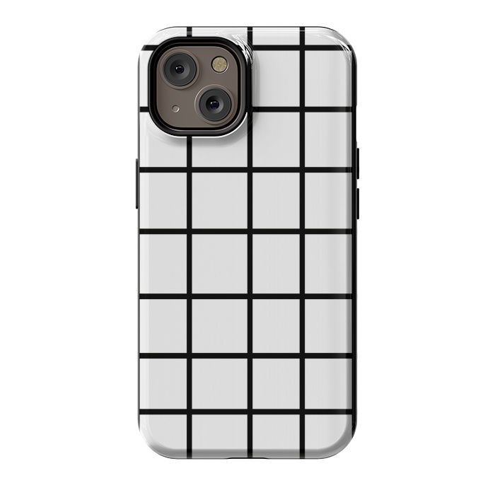 iPhone 14 StrongFit Grid White & Black by ''CVogiatzi.