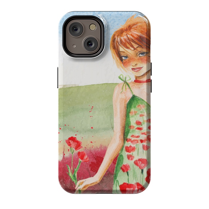 iPhone 14 StrongFit Summer Girl in Poppy field by  Utart