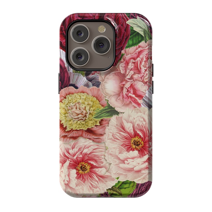 iPhone 14 Pro StrongFit Peonies and other Spring Flower pattern by  Utart
