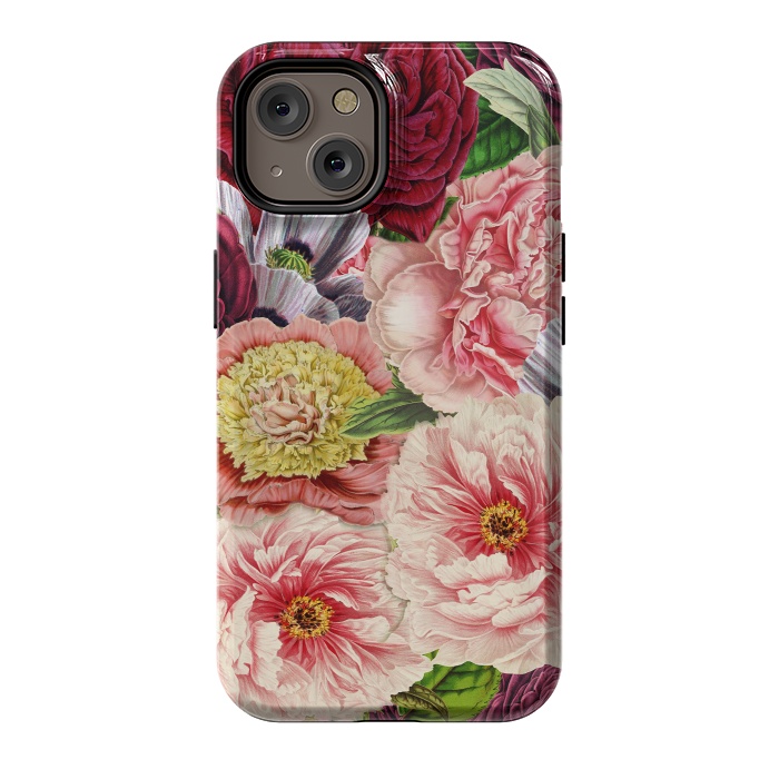 iPhone 14 StrongFit Peonies and other Spring Flower pattern by  Utart