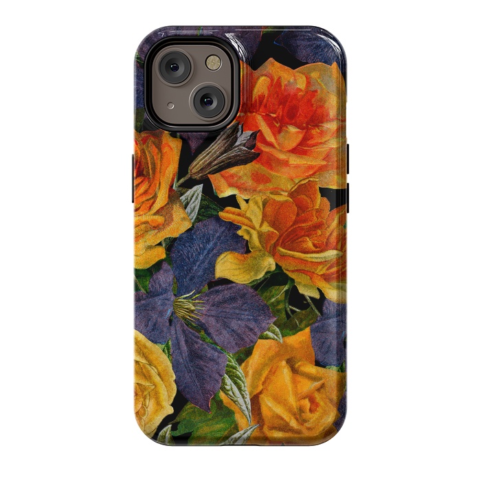 iPhone 14 StrongFit Clematis and Yellow Vintage Roses by  Utart