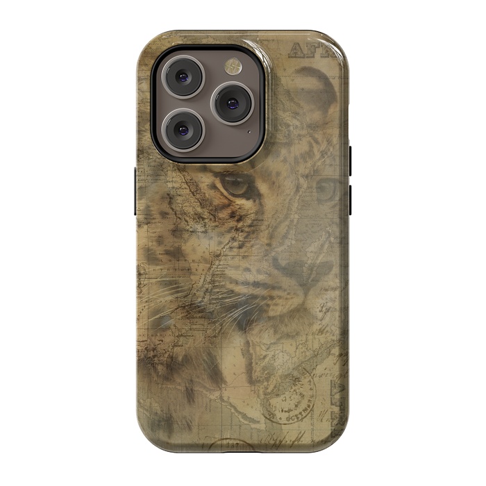 iPhone 14 Pro StrongFit Cheetah Vintage Style by Andrea Haase