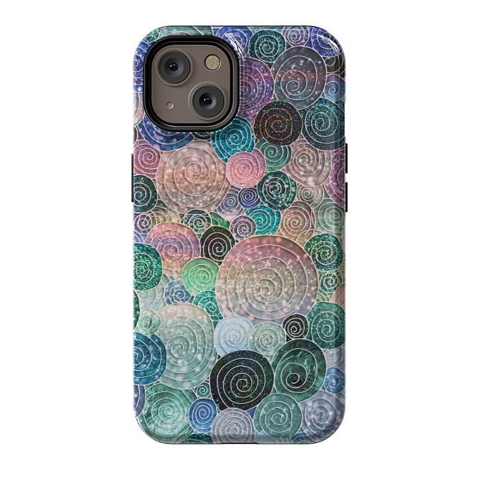 iPhone 14 StrongFit Multicolor Trendy Dots and Circles  by  Utart