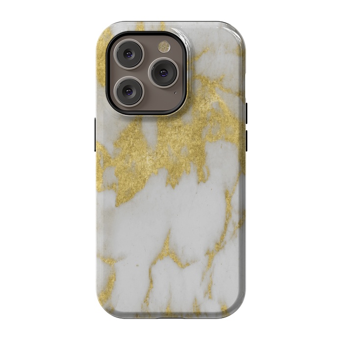 iPhone 14 Pro StrongFit Gold marble by haroulita