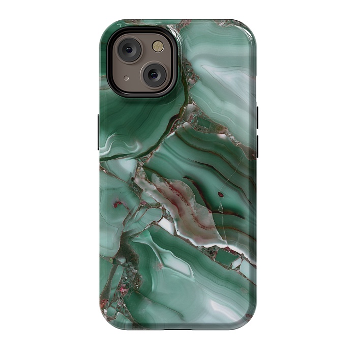 iPhone 14 StrongFit Green Malachite Agate by  Utart