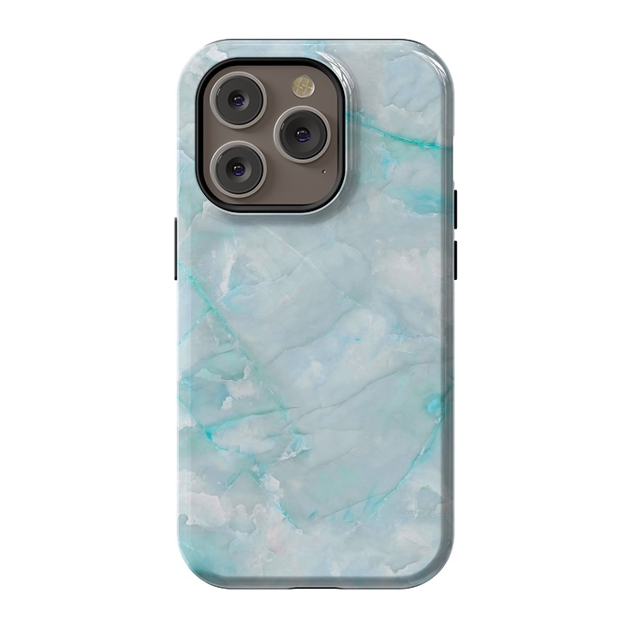 iPhone 14 Pro StrongFit Light Blue Veined Agate by  Utart