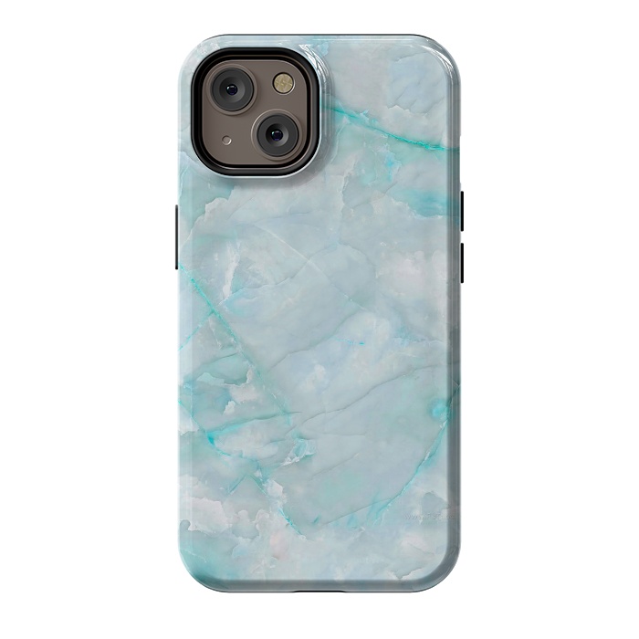 iPhone 14 StrongFit Light Blue Veined Agate by  Utart