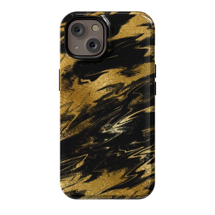 iPhone 14 StrongFit Black and Gold Marble by  Utart