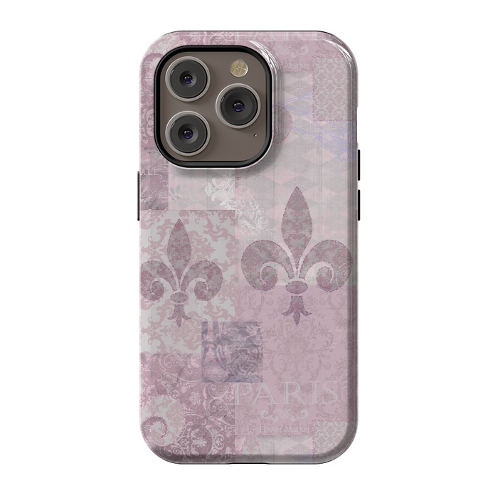 iPhone 14 Pro StrongFit Romantic Vintage Pattern Soft Pink by Andrea Haase