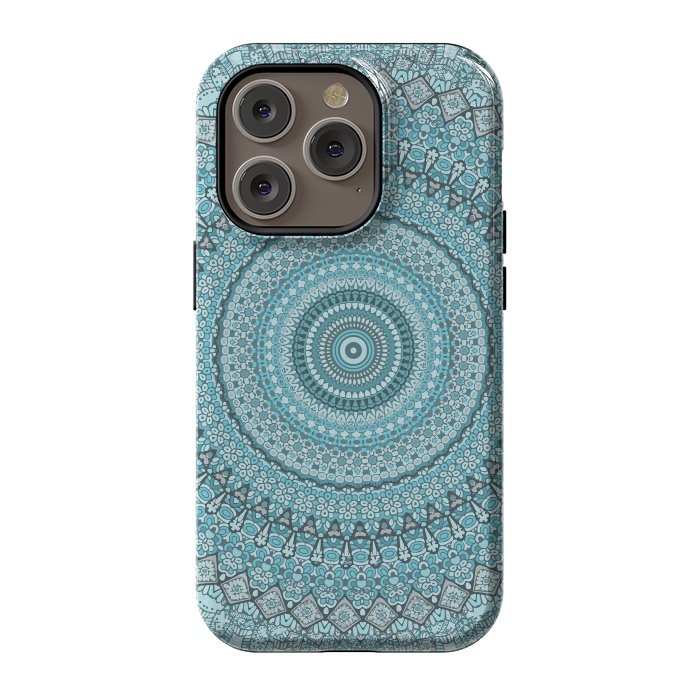 iPhone 14 Pro StrongFit Teal Turquoise Mandala by Andrea Haase