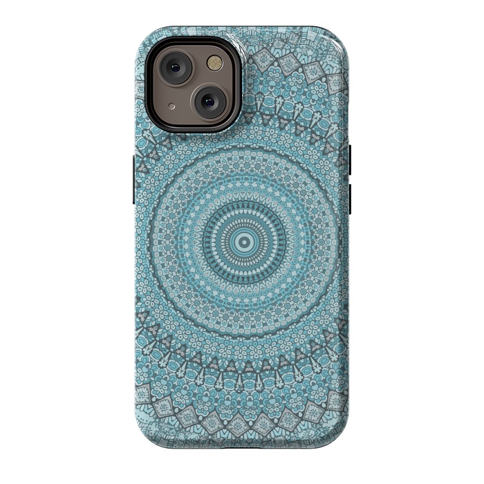 iPhone 14 StrongFit Teal Turquoise Mandala by Andrea Haase