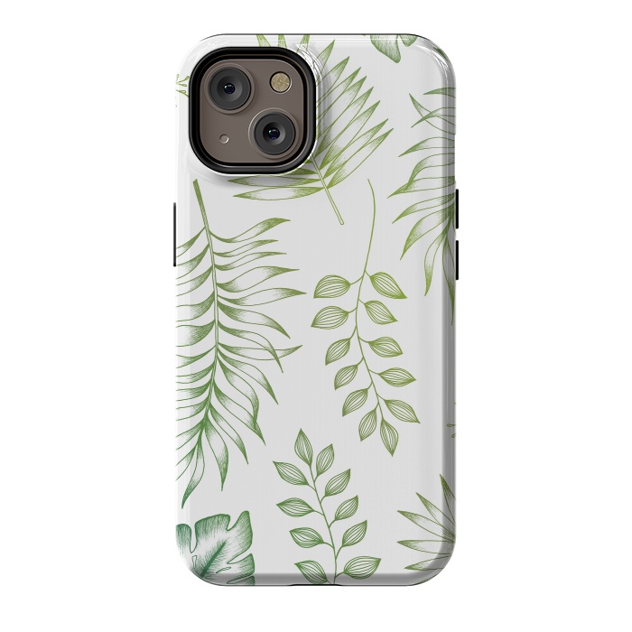 iPhone 14 StrongFit Tropical Leaves by Barlena