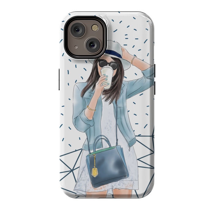 iPhone 14 StrongFit Trendy City Fashion Girl by DaDo ART
