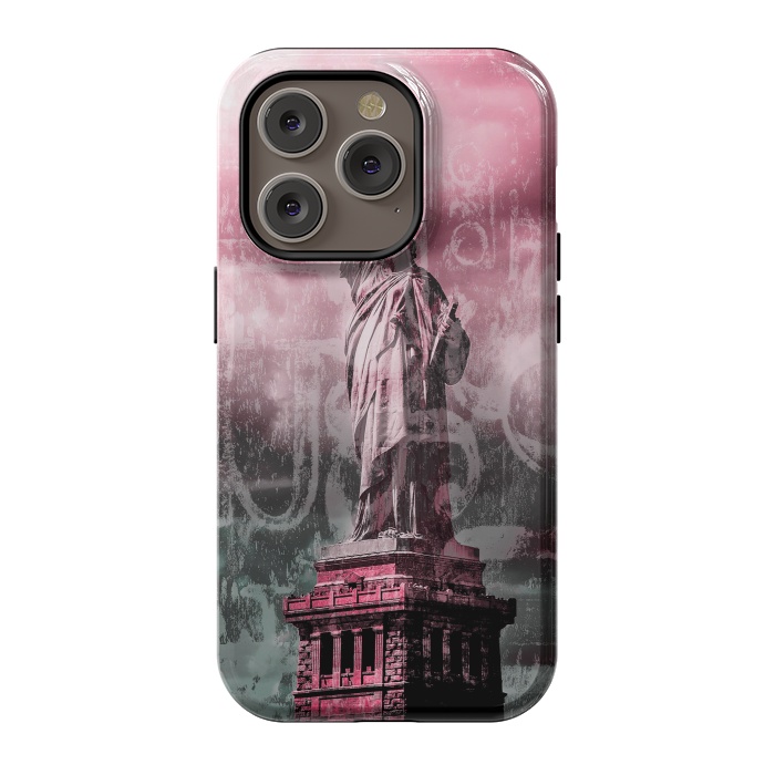 iPhone 14 Pro StrongFit Statue Of Liberty Mixed Media Art by Andrea Haase