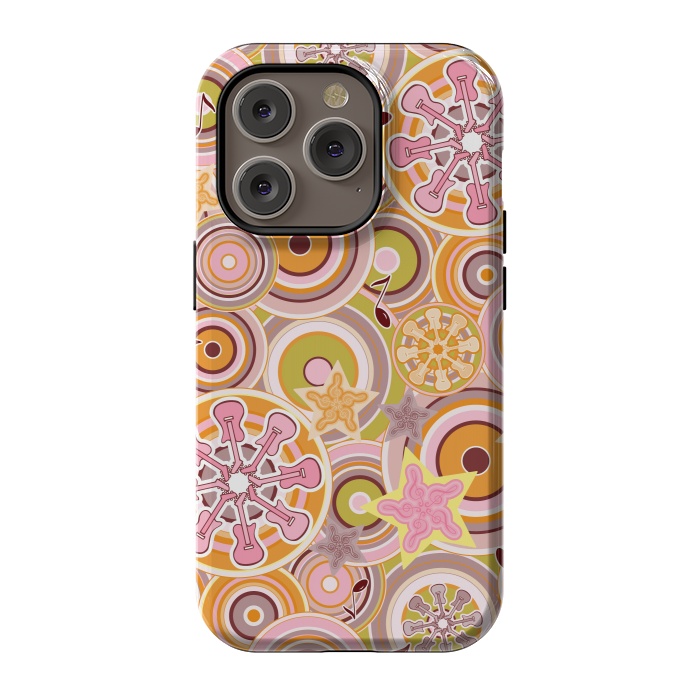 iPhone 14 Pro StrongFit Glam Boho Rock in Pink and Orange by Paula Ohreen