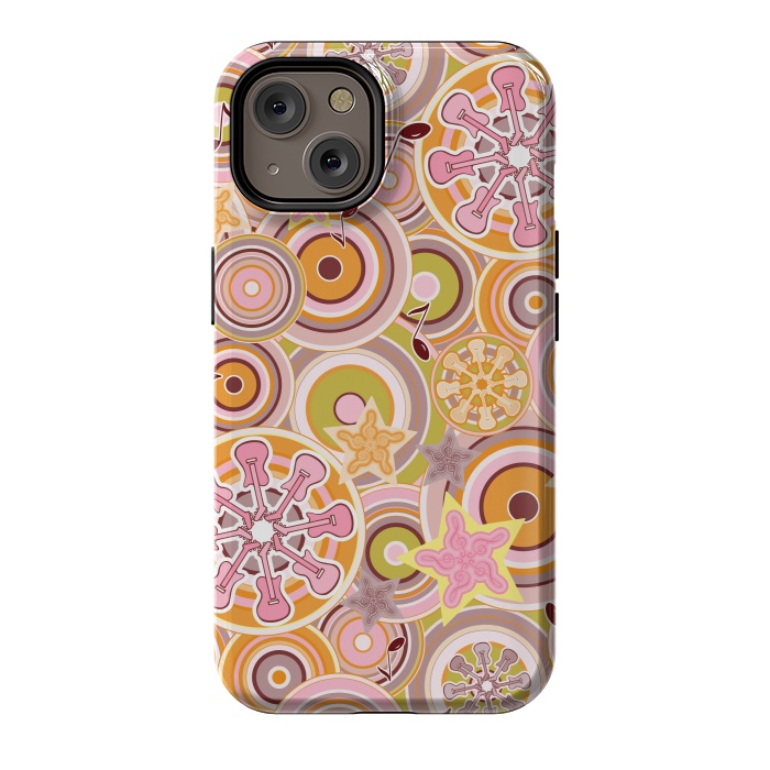 iPhone 14 StrongFit Glam Boho Rock in Pink and Orange by Paula Ohreen