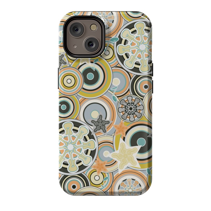 iPhone 14 StrongFit Glam Boho Rock in Navy and Green by Paula Ohreen