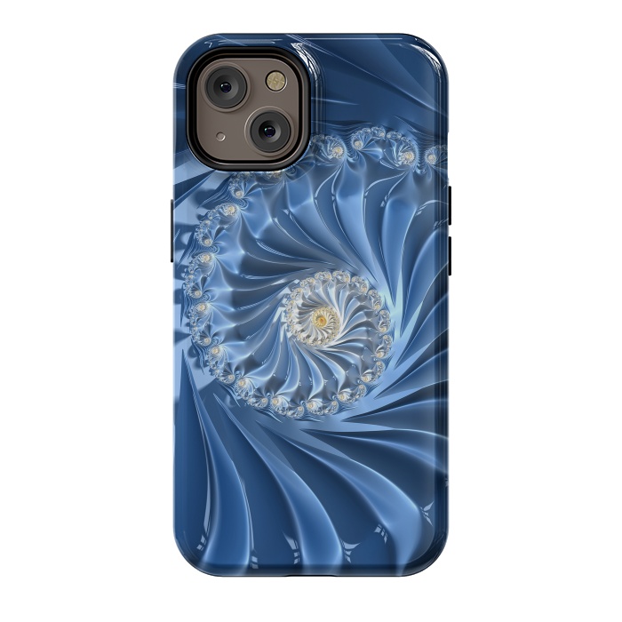 iPhone 14 StrongFit Glamorous Blue Fractal by Andrea Haase