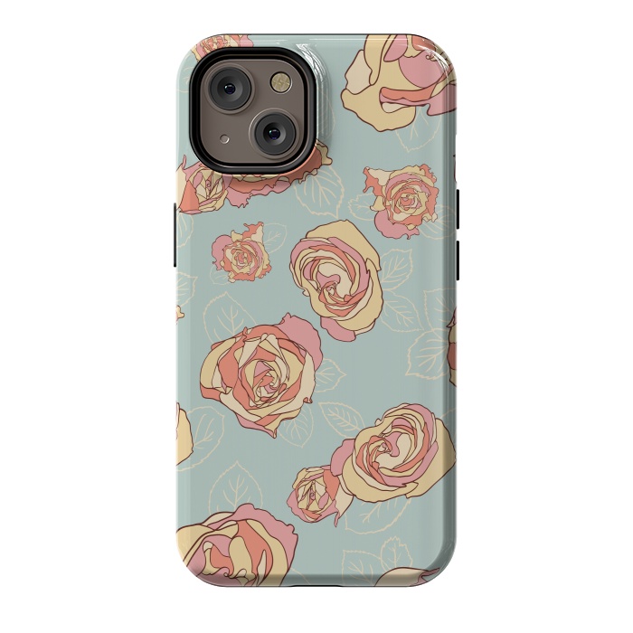 iPhone 14 StrongFit Retro Roses by Paula Ohreen