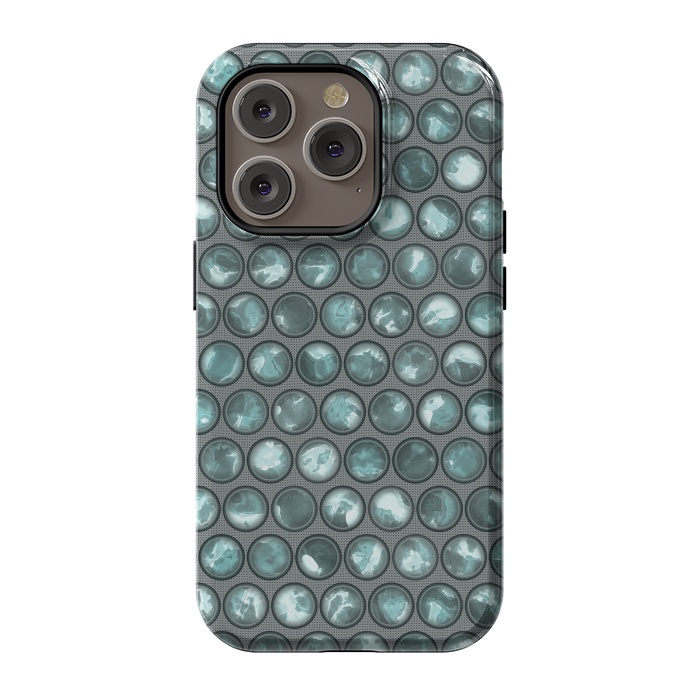 iPhone 14 Pro StrongFit Green Glass Bead Pattern by Andrea Haase