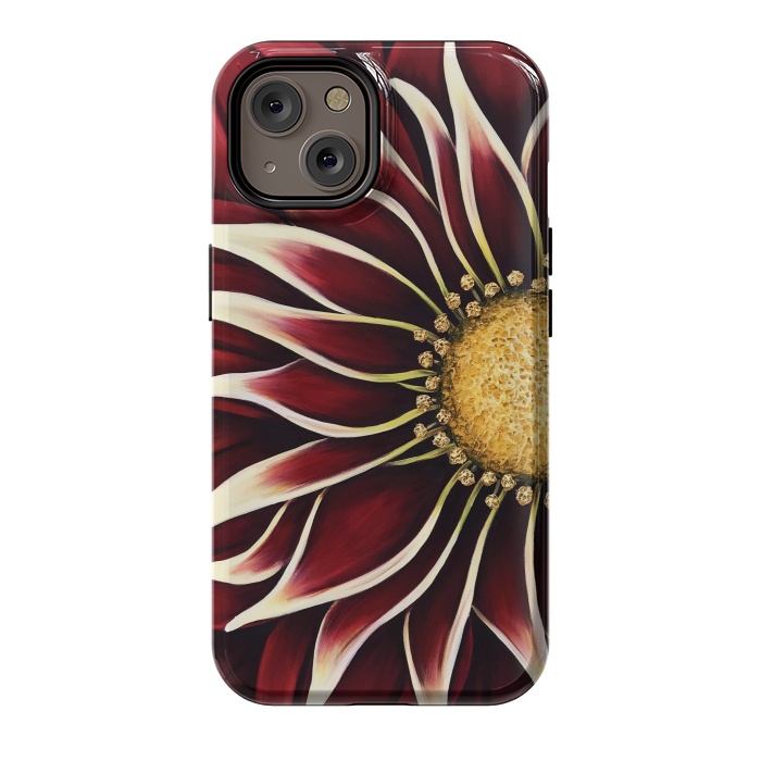 iPhone 14 StrongFit Crimson Zinnia by Denise Cassidy Wood