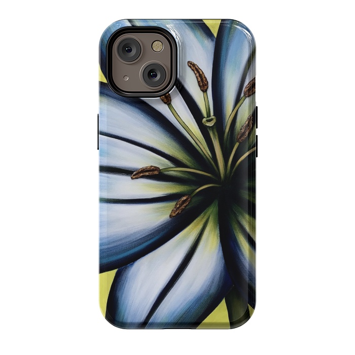 iPhone 14 StrongFit Blue Lily by Denise Cassidy Wood