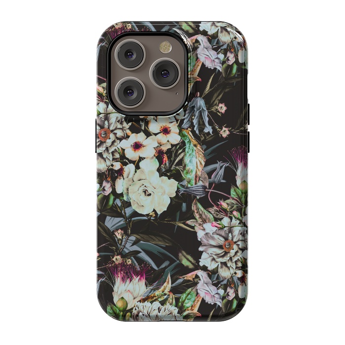 iPhone 14 Pro StrongFit Dark flowery colorful bouquet by Mmartabc