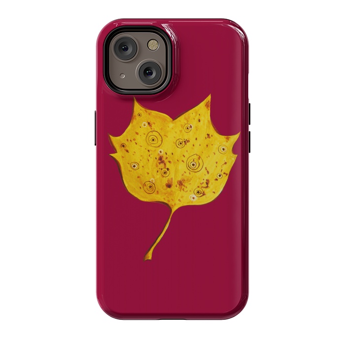 iPhone 14 StrongFit Fancy Yellow Autumn Leaf by Boriana Giormova