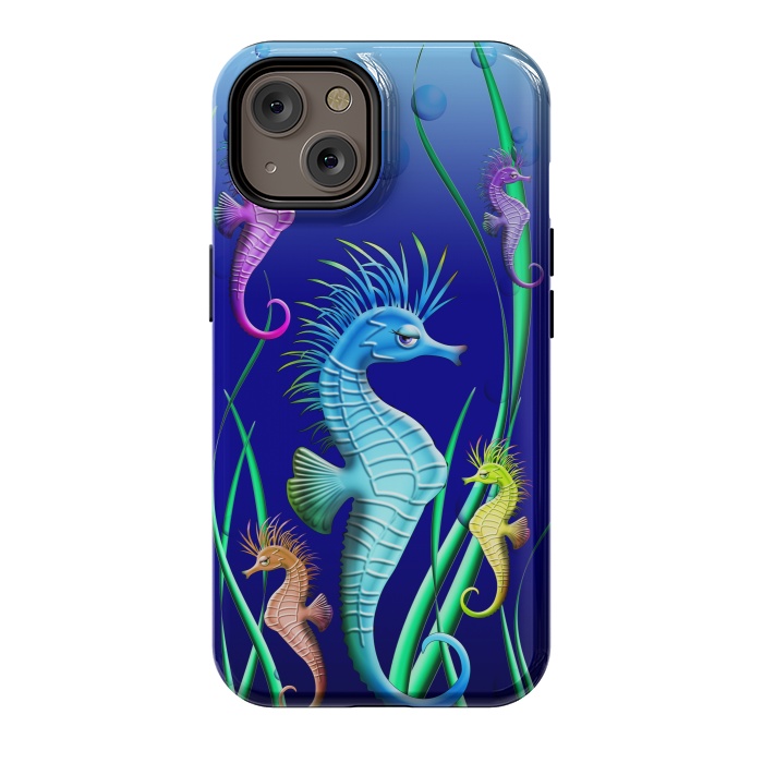 iPhone 14 StrongFit Seahorses Underwater Scenery by BluedarkArt