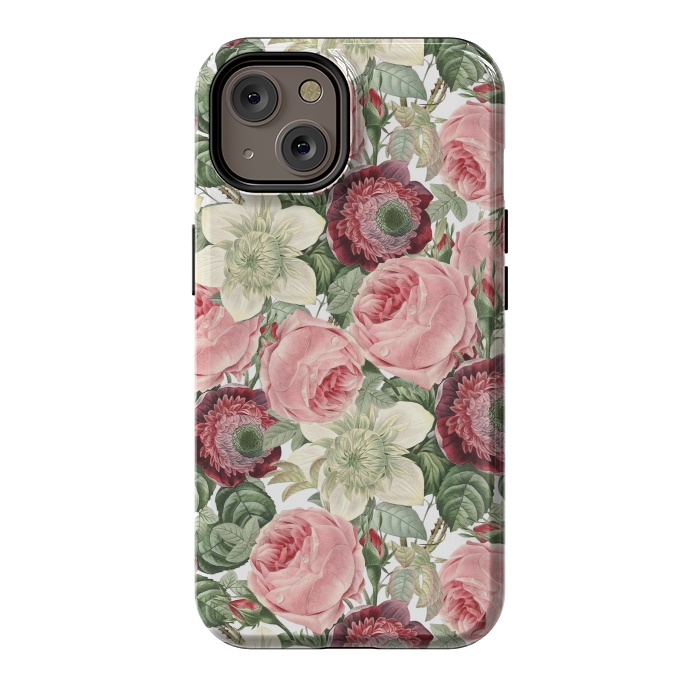 iPhone 14 StrongFit Pastel Vintage Roses Pattern by  Utart