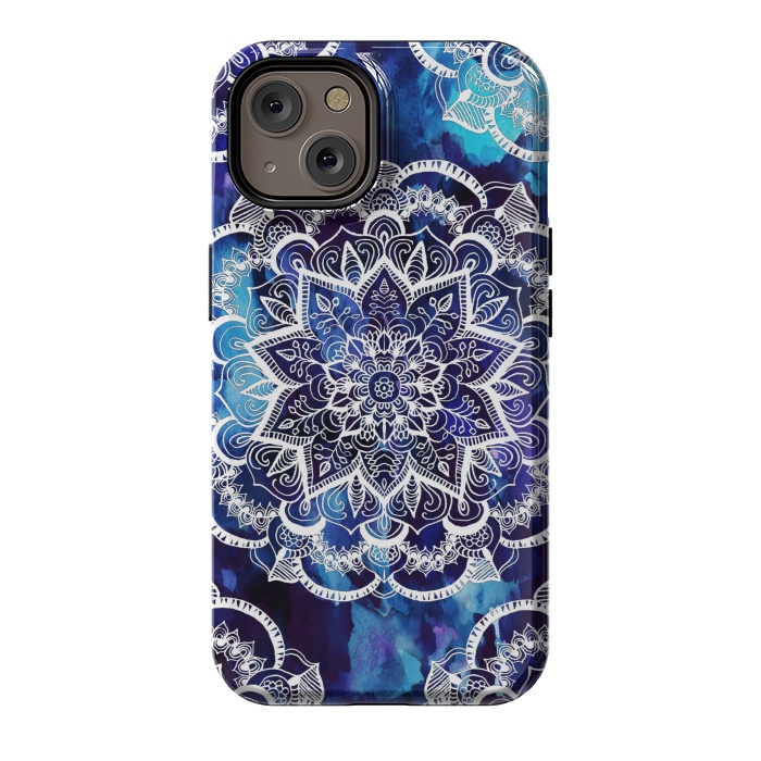 iPhone 14 StrongFit Queen Starring of Mandalas Navy by ''CVogiatzi.