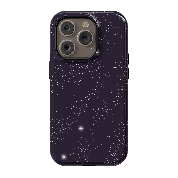 iPhone 14 Pro StrongFit Universe with planets and stars seamless pattern, cosmos starry night sky 005 by Jelena Obradovic