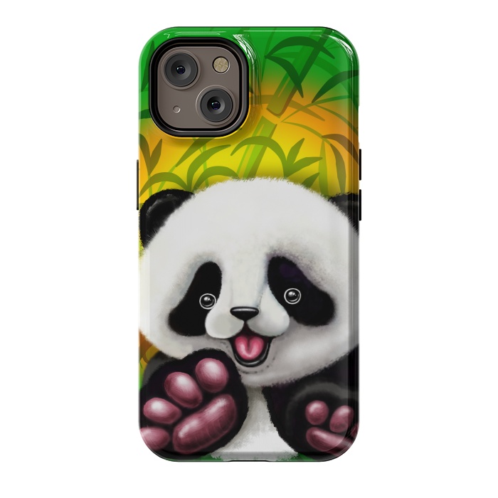 iPhone 14 StrongFit Panda Baby Bear Cute and Happy by BluedarkArt