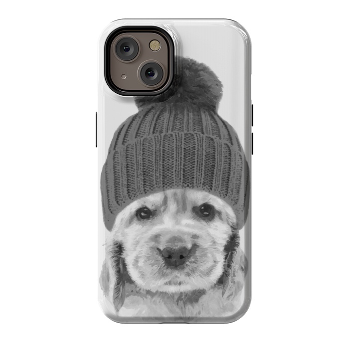 iPhone 14 StrongFit Black and White Cocker Spaniel by Alemi