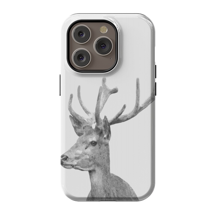 iPhone 14 Pro StrongFit Black and White Deer by Alemi