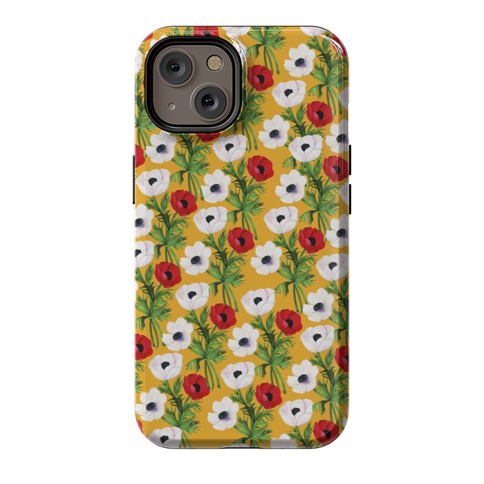 iPhone 14 StrongFit Yellow Flowers Rain by Rossy Villarreal