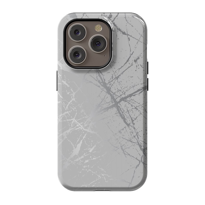 iPhone 14 Pro StrongFit Silver Splatter 002 by Jelena Obradovic