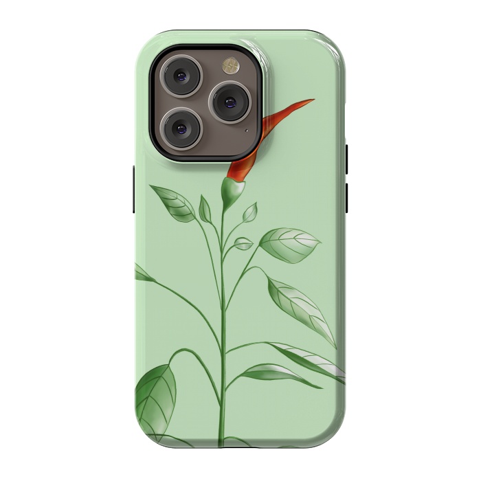 iPhone 14 Pro StrongFit Hot Chili Pepper Plant Botanical Illustration by Boriana Giormova