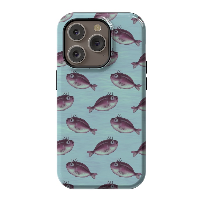 iPhone 14 Pro StrongFit Funny Fish With Fancy Eyelashes Pattern by Boriana Giormova