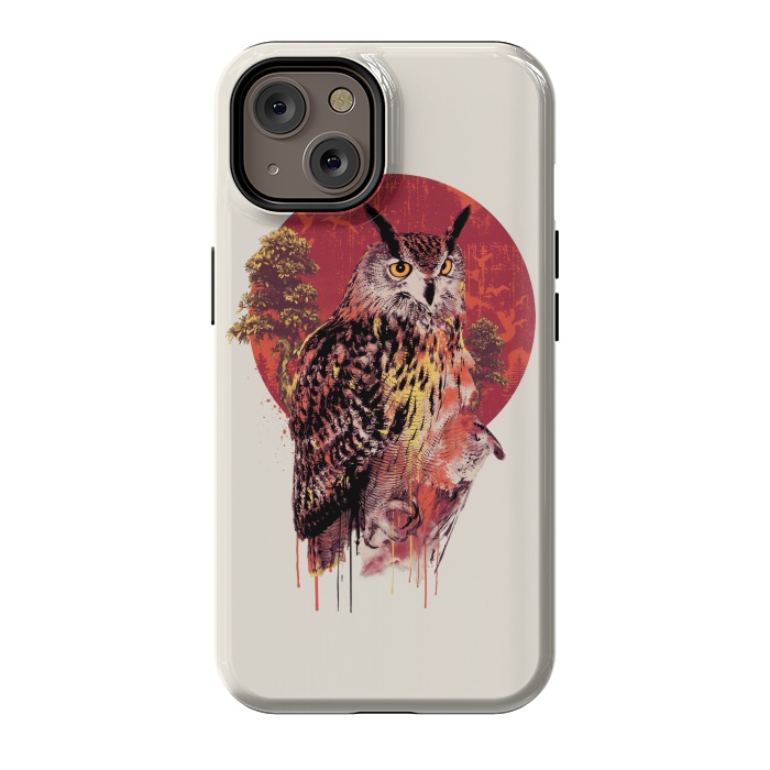 iPhone 14 StrongFit Owl Red by Riza Peker