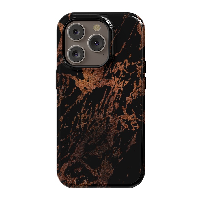 iPhone 14 Pro StrongFit Copper Metal Veined Marble by  Utart