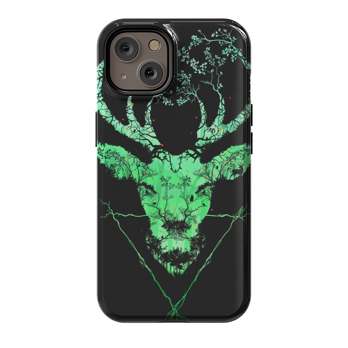 iPhone 14 StrongFit Dark Forest Deer by Sitchko