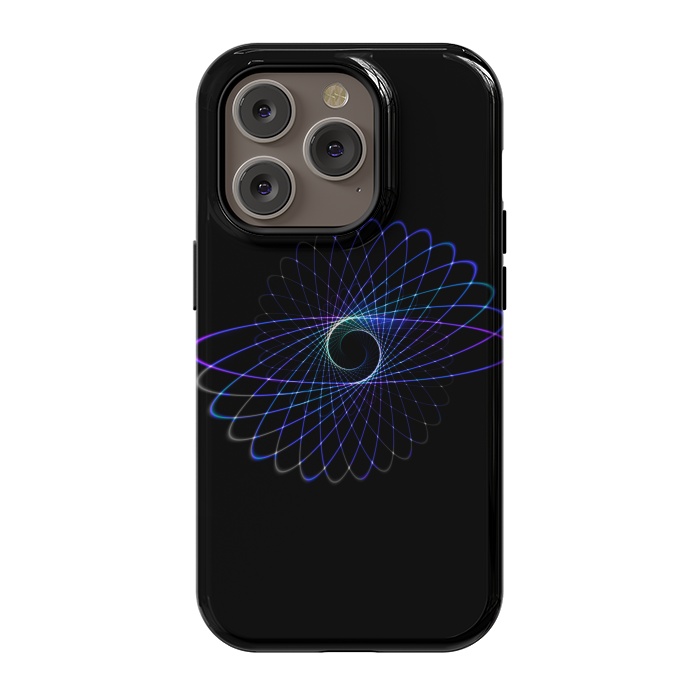 iPhone 14 Pro StrongFit Spirograph Object on Black by Andrea Haase