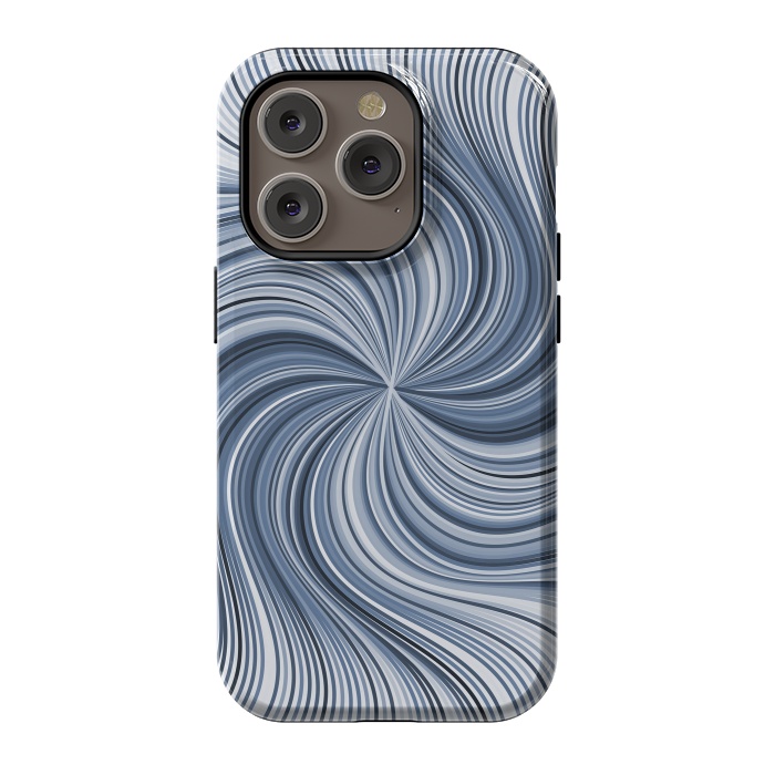 iPhone 14 Pro StrongFit Abstract Wavy Lines In Shades Of Blue by Andrea Haase