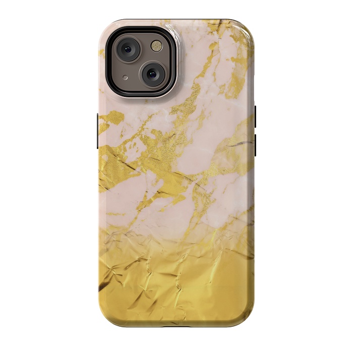 iPhone 14 StrongFit Gold Foil and Pink Marble Glamour by  Utart